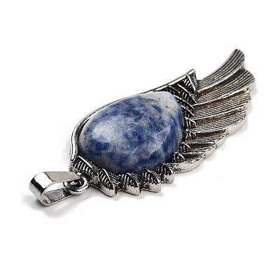 Natural Blue Spot Jasper Big Pendants G-G112-02AS-11-1