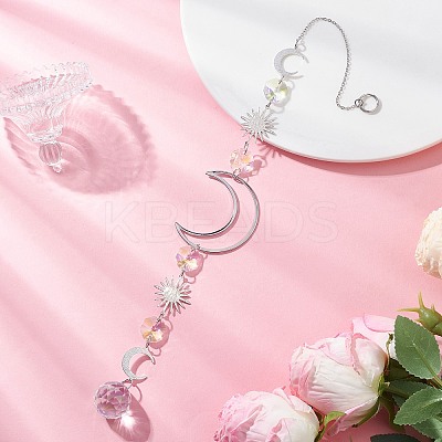 Glass Teardrop Window Hanging Suncatchers HJEW-JM04517-1