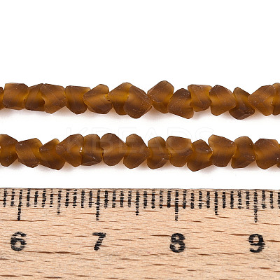 Frosted Transparent Glass Beads Strands GLAA-N016-4mm-01-1