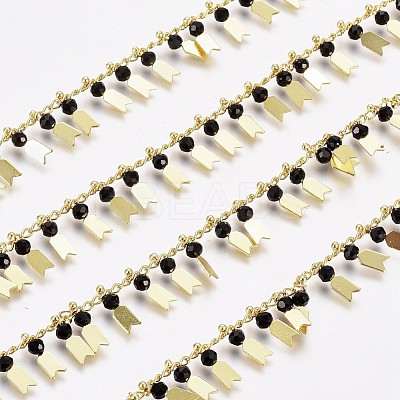 3.28 Feet Handmade Glass Beaded Chains X-CHC-I029-06B-1