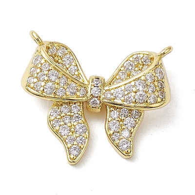 Rack Plating Brass Micro Pave Clear Cubic Zirconia Pendants KK-H463-08G-1