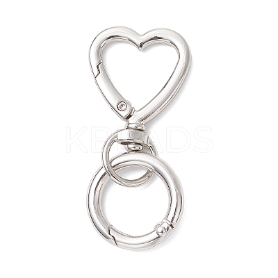 Zinc Alloy Heart Swivel Hook Clasps KEYC-JKC01440-1