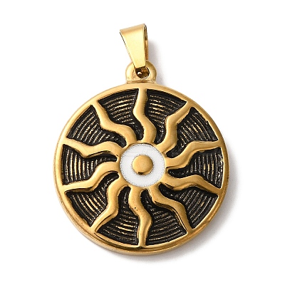 Retro PVD Vacuum Plating 304 Stainless Steel Enamel Pendants STAS-L081-042AG-1