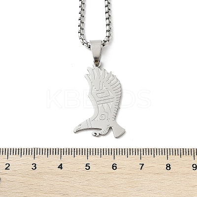 201 Stainless Steel Eagle Pendant Necklaces NJEW-H055-06P-1