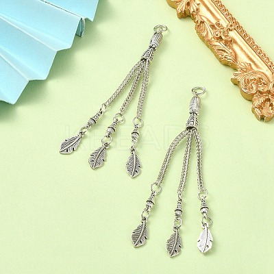 Tibetan Style Alloy Feather Tassel Big Pendants FIND-YW0003-92F-1