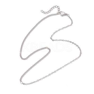 2MM 304 Stainless Steel Cable Chain Curb Chain Necklaces for Women NJEW-JN05560-1