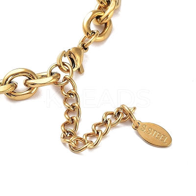 Ion Plating(IP) 304 Stainless Steel Rolo Chain Necklace X-NJEW-D045-01G-1