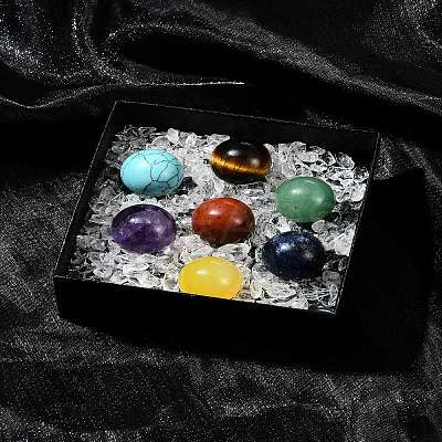 Natural & Synthetic Gemstone Healing Round Ornaments AJEW-FS0001-13B-1