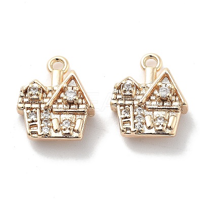 Micro Pave Clear Cubic Zirconia Pendants KK-M102-08G-1