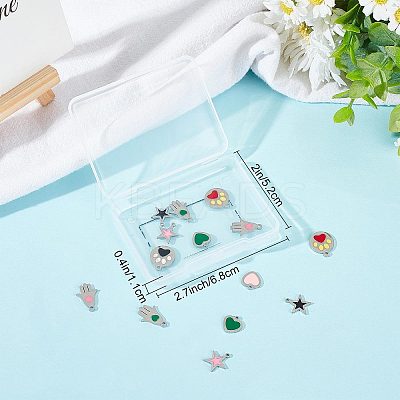 16Pcs 4 Style 304 Stainless Steel Enamel Charms STAS-SC0003-10-1