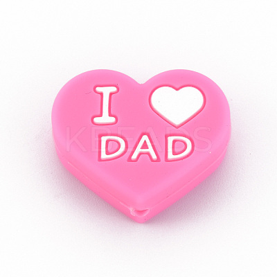 Mother's Day Father's Day Food Grade Eco-Friendly Silicone Focal Beads SIL-N002-10-1