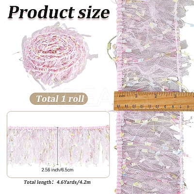 Fringe Polyester Lace Ribbon DIY-WH20062-40B-1