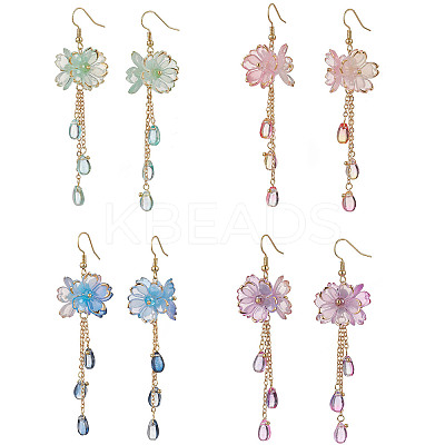 Flower Dangle Earrings EJEW-TA00636-1
