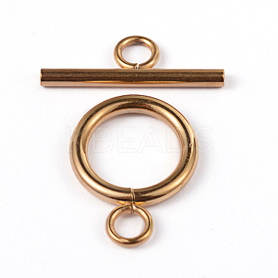 304 Stainless Steel Ring Toggle Clasps STAS-L176-12-1