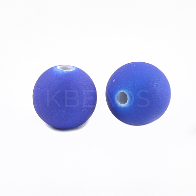 Rubberized Style Acrylic Beads MACR-T023-31B-1