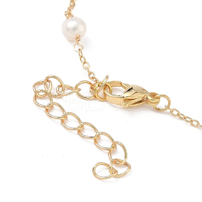Natural Pearl Beaded Chain Bracelet BJEW-JB09447-1
