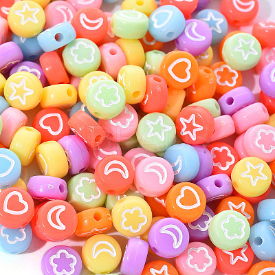 Opaque Acrylic Beads MACR-YW0001-18E-1