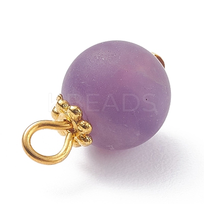 Frosted Natural & Synthetic Gemstone Charms PALLOY-JF01386-1