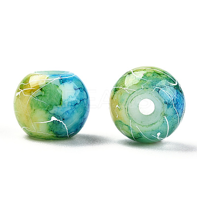 Drawbench Glass Round Beads GLAD-WH0001-01-13-1