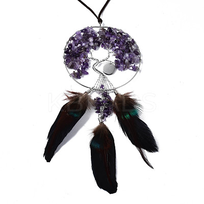 Natural Amethyst Big Pendants G-T133-15D-1