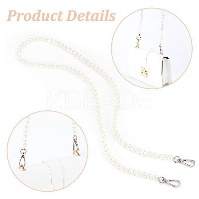 2Pcs 2 Style ABS Plastic Imitation Pearl Beaded Bag Handles FIND-WR0006-64-1
