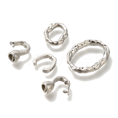 Brass Micro Pave Clear Cubic Zirconia Fold Over Clasps KK-K389-112P-1
