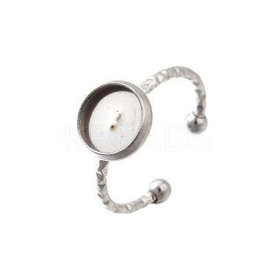304 Stainless Steel Cuff Ring Components RJEW-H250-02C-P-1