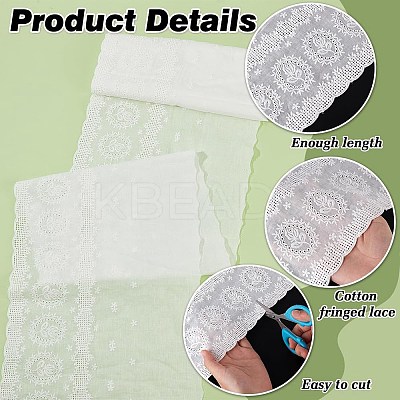 3 Yards Cotton Embroidered Flower Lace Trim OCOR-BC0007-44-1