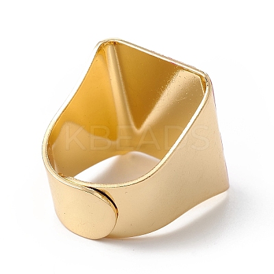 Square Enamel with Evil Eye Wide Band Finger Rings RJEW-A014-02G-05-1