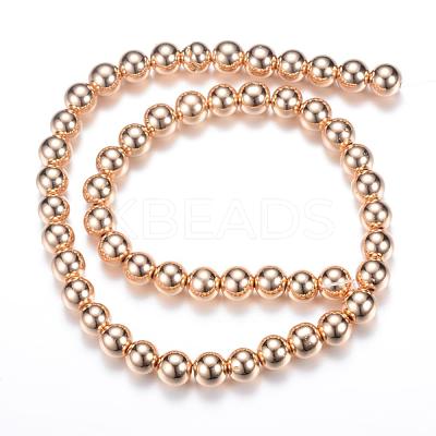 Electroplate Non-magnetic Synthetic Hematite Bead Strands G-Q466-8mm-04-1