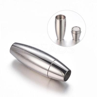 Tarnish Resistant Smooth 304 Stainless Steel Magnetic Clasps with Glue-in Ends MC088-1