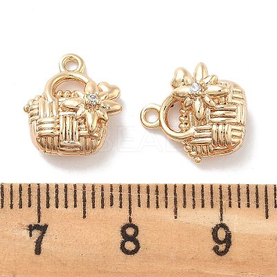 Brass Micro Pave Cubic Zirconia Pendants KK-M102-44G-1