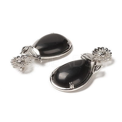 Natural Obsidian Pendants G-A031-02P-03-1