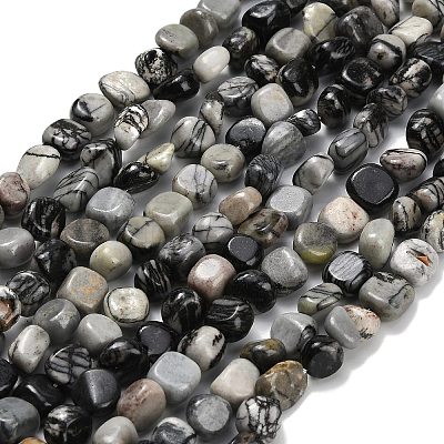 Natural Picasso Jasper Beads Strands G-K398-A01-01-1