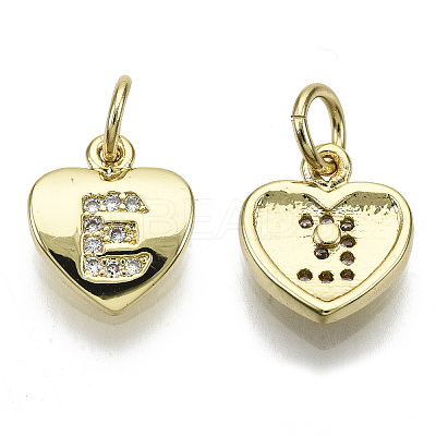 Brass Micro Pave Clear Cubic Zirconia Charms LS-KK-N227-34E-NF-1