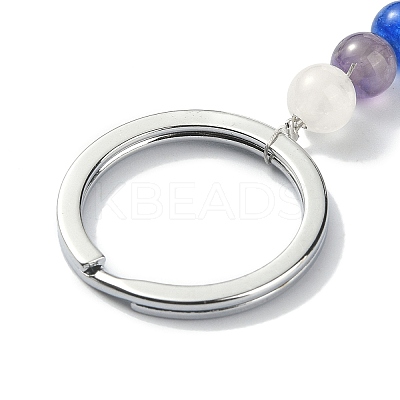 Gemstone Hexagon Pendant Keychain G-Z033-02-1