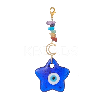 Evil Eye Lampwork Pandant Decorations HJEW-JM01001-05-1
