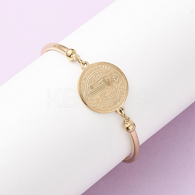 Religion 304 Stainless Steel Link Bracelets for Women LS-BJEW-F524-02A-G-1
