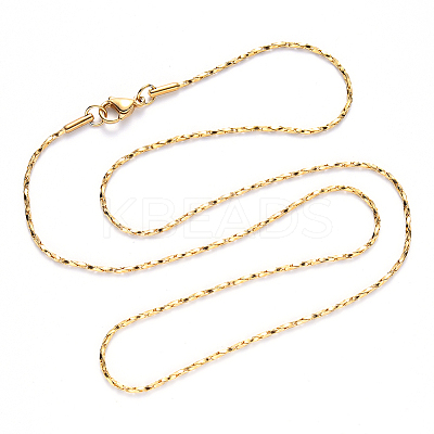 PVD Vacuum Plating 304 Stainless Steel Boston Link Chain Necklace NJEW-S420-006A-G-1