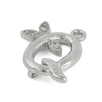 Brass Crystal Rhinestone Letter Links Connector Charms KK-S395-06P-Q-1