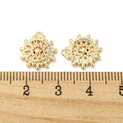 Brass Micro Pave Clear Cubic Zirconia Charms KK-H460-28G-1