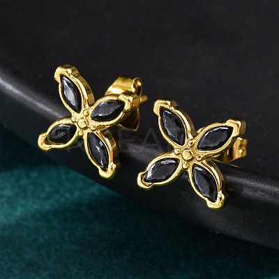 304 Stainless Steel Stud Earrings EJEW-C135-01G-03-1