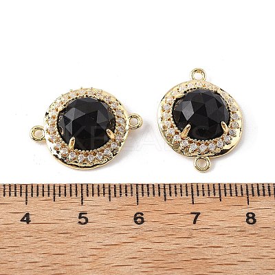 Natural Obsidian Faceted Connector Charms G-H323-03G-08-1