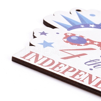 Independence Day Density Board Wooden Wall Ornament Doorplate Pendants HJEW-C004-04-1