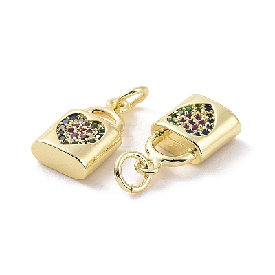 Brass Micro Pave Colorful Cubic Zirconia Charms KK-E068-VF139-1