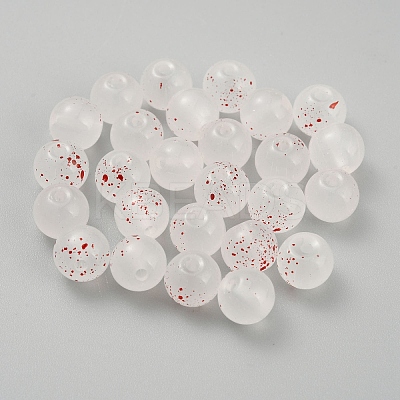 Transparent Frosted Glass Beads GLAA-WH0032-21B-1