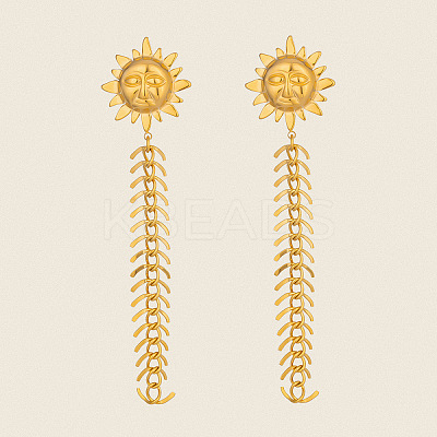 Sun 304 Stainless Steel Tassel Stud Earrings EC2553-1
