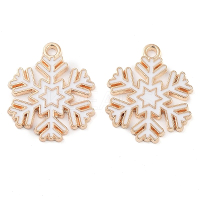 Christmas Theme Barrel Plating Alloy Enamel Pendants PALLOY-S192-01KCG-01-1