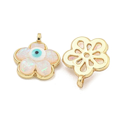 Translucent Evil Eye Resin Pendants KK-M219-22G-1