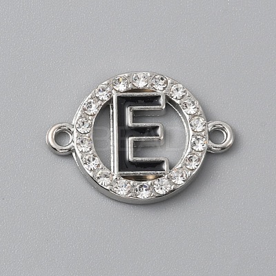 Zinc Alloy Crystal Rhinestone Connector Charms ALRI-WH0005-17E-P-1